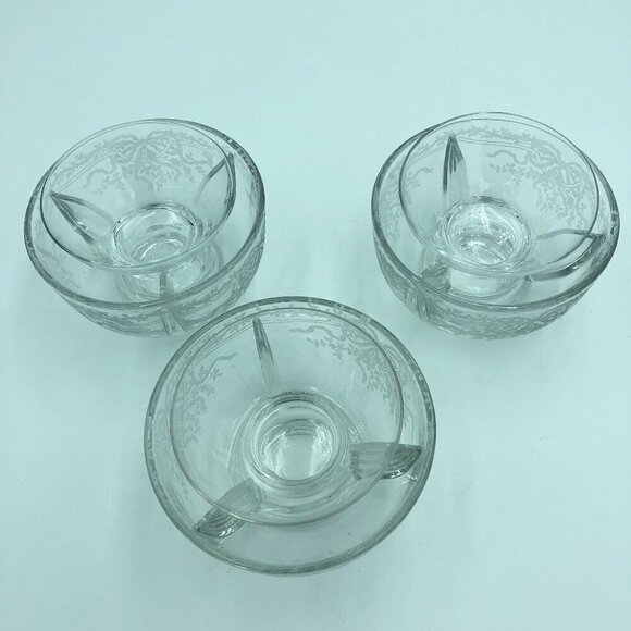 Vintage Other - Vintage Etched Glass Fruit Cocktail Dishes